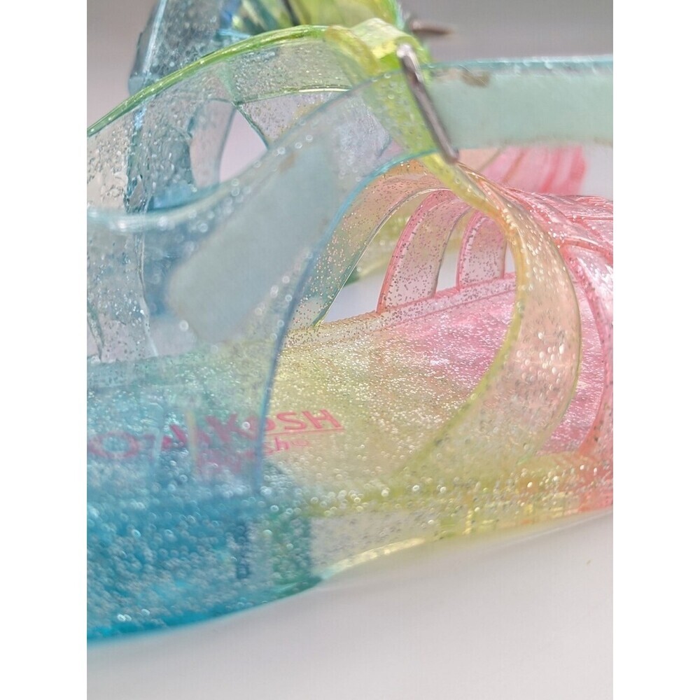 OshKosh B'gosh Baby (Size 4) Glitter Jelly Sandals in Pastel Rainbow Colors - Picture 8 of 16